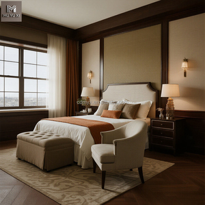 Роскошные гостиничные спальные наборы на заказ Оптовая мебель из массива дерева для гостиничных номеров апартаментов, включая матрас для ванной комнаты - Product Image 4