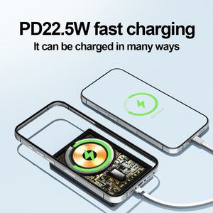 Mini Power Bank 5000 mAh, Power Bank Magnétique avec Logo OEM, Power Bank Transparent Slim, Chargeur Portable Magnétique pour Téléphone Portable - Product Image 4