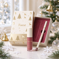 Boîte cadeau cosmétique de Noël personnalisée Forest Packing avec insert en carton pour maquillage, gloss à lèvres et ensembles de beauté