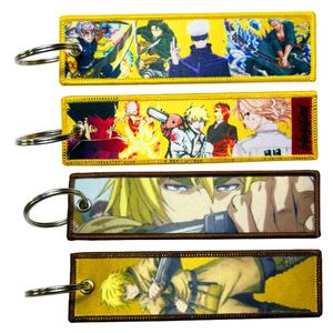 Custom Double Sided Logo Personalized Cartoon Embroidery Anime Fabric Woven <b>Tag</b> Keychain Key Chain Patches - Product Image 3