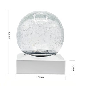 Lampe solaire extérieure Xinhuiyuan, lumière de pilier, boule de verre craquelée, IP65, étanche, lumière LED de jardin, éclairage paysager - Product Image 4