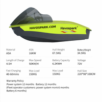 Nouveauté : Bateau de karting ASA, jet ski, 16KW, 50km/h, 60 min, kart électrique, mini bateau à vagues, deux places, pour le plaisir aquatique