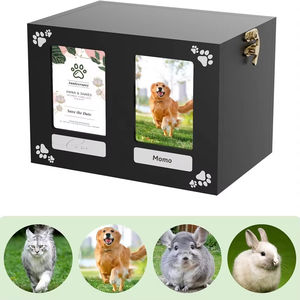 โกศสัตว์เลี้ยงไม้รูปตัวอักษร ปี 2026 พร้อมกรอบรูปถอดได้สำหรับสุนัขและแมว โกศกันน้ำสำหรับงานศพสัตว์ขนาดเล็ก - Product Image 5