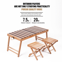YEZHULIN Ensemble de meubles d'extérieur en bois massif de style moderne, table à café pliable et table de pique-nique combinée pour la maison et le camping