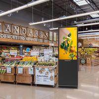 HUSHIDA 43 50 55 65 75 pouces support vertical écran publicitaire lcd signalisation numérique totem led affichage pour exposition