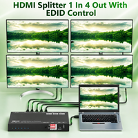 Répartiteur HDMI 2.1 48 Gbps 1 entrée 4 sorties 8K 60Hz compatible HDCP 2.3 et EDID pour Home Cinéma et Moniteur de Jeu