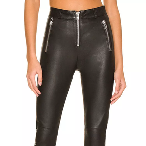 Ingrosso americano classico elasticizzato a vita alta Leggings in <span class=keywords><strong>pelle</strong></span> sintetica <span class=keywords><strong>pantaloni</strong></span> svasati Modulare <span class=keywords><strong>donna</strong></span> con Zip - Product Image 6