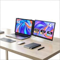 Moniteur portable double OEM/ODM 14 pouces 1080P FHD IPS LCD – Écran d'extension pour ordinateur portable, idéal pour les professionnels, les gamers, la maison ou les étudiants