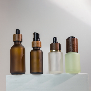 Botella de Vidrio con Gotero para Cosméticos Ecológica con Cuello de Bambú Natural para Envasado de Aceite de Suero, OEM ODM Disponible - Product Image 2