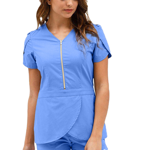 Uniforme d'infirmière élégant, blouses d'infirmière, uniforme de gommage d'<span class=keywords><strong>anatomie</strong></span> gris, fermeture éclair avant pour femmes, joggeurs - Product Image 6