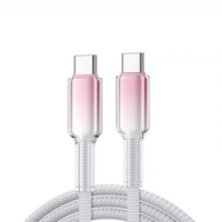 Câble de données USB2.0 Type-C 5A à charge rapide ICE Crystal Gradient pour téléphones mobiles IOS, fabriqué en usine, 60W 100W