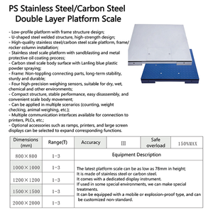 78mm Ultra-Thin Industrial Platform Scale 1-3t Capacity Stainless Steel Double Deck with LED Display for Heavy-Duty Weighing - Product Image 4