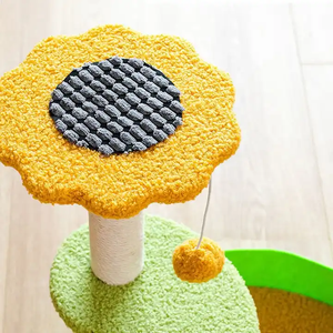 Felice gatto giocattoli interattivi fiore albero gatto all'ingrosso legno gratta e vinci - Product Image 6