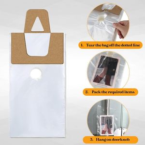 Door Hanger <b>Bags</b> 6x9 Inch Clear Plastic Waterproof For Flyers Brochures Promotional Use - Product Image 3