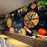 Murales y Papel Tapiz Personalizados con Diseño de Pizarra 3D para Restaurantes y Tiendas, Hechos a Medida a Partir de sus Imágenes