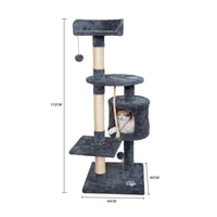 Arbre à Chat Maison Luxueuse Personnalisée en Peluche, Grande Résidence pour Animaux, Meuble Griffoir en Sisal Naturel et Bois, Vente en Gros