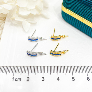 DIY 21505 Boucles d'oreilles en argent S925, support vide pour perles de 9-13 mm, accessoires pour bijoux en pierres précieuses, accessoire pour perles DIY S925 - Product Image 4