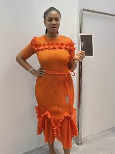 法式女款优雅宽松欧式晚礼服大码三宅百褶裙 - Product Image 4