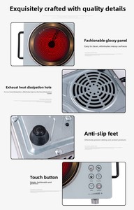 เตาแม่เหล็กไฟฟ้า 3500W ควบคุมด้วยปุ่มสัมผัส แผ่นความร้อนสแตนเลส สำหรับร้านอาหาร โรงแรม ใช้ได้กับปลั๊ก AU US กันน้ำ - Product Image 5