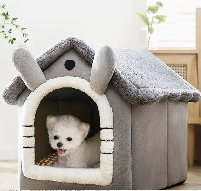 Casa para mascotas de alta calidad para perros, perrera, cama para gatos, tienda tipi para mascotas, casa suave de lujo para interiores, cálida para invierno