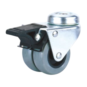Roulettes industrielles à double roue très vendues, roulettes pivotantes en nylon de qualité supérieure avec frein - Product Image 1