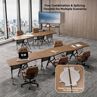 Table de formation modulaire pliable avec roulettes, combinaison modulable libre, bureau de conférence mobile pour bureau et salle polyvalente