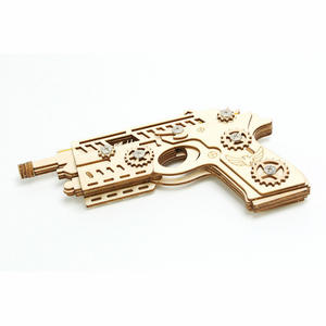 Rompecabezas 3D de Madera, Modelo de Halcón, Pistola de Bandas Elásticas de Accionamiento Manual para Niños de 8 a 13 Años, Color Madera Natural - Product Image 6