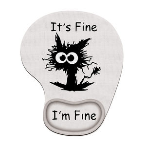 Kustom Pabrik 1 buah desain ergonomis kucing halus lucu kustom DIY Gel sandaran pergelangan tangan mendukung Mousepad Gel silikon hitam tersedia - Product Image 4