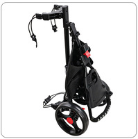 Chariot de golf en aluminium avec roues à billes, chariot à pousser léger pour une conduite fluide sur tous les terrains, capacité de charge de 60 kg