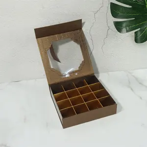 Customization Paper Box Clamshell Paper Boxes Black Clear Window Box Chocolate Specialty Paper