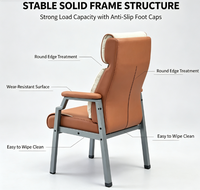 Chaise ergonomique à dossier haut pour Mahjong, avec coussin en mousse épaisse et structure métallique stable, idéale pour la salle à manger, la lecture et les clubs.