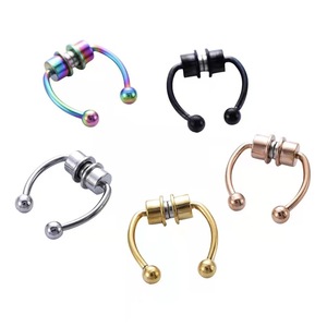 2025 manchette en acier inoxydable avec ton or gratuit <span class=keywords><strong>faux</strong></span> nez anneau nez <span class=keywords><strong>Piercing</strong></span> Septum anneaux <span class=keywords><strong>diamant</strong></span> coupe femmes bijoux - Product Image 4