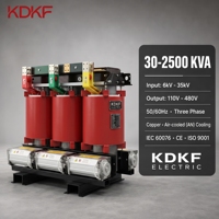 Transformateur sec à résine coulée de 2500 kVA avec isolation époxy ignifuge de classe F et capteurs de température PT100 intégrés