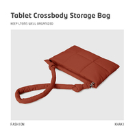 Housse matelassée pour ordinateur portable en nylon couleur sienne brûlée pour femme, 13, 14, 15,6, 16 pouces, sac à bandoulière avec sangle, logo personnalisé, faible MOQ