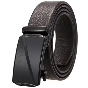<span class=keywords><strong>Ceinture</strong></span> en cuir automatique pour homme avec boucle à cliquet géométrique à motif filigrané en cuir de vachette - Product Image 6