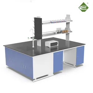 Meja Lab epoksi marmer Pulau laboratorium biologi kualitas tinggi dengan meja kerja granit