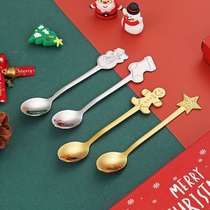 Ensemble de couverts métalliques de Noël, comprenant des cuillères et des fourchettes pour le café, le thé, les desserts, accessoires de fête dans un coffret cadeau élégant - Product Image 3