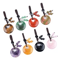 Porte-clés Boucle de la Paix en Pierre Naturelle, Charme de Sac ou de Voiture en Agate de 30 mm, Vente en Gros