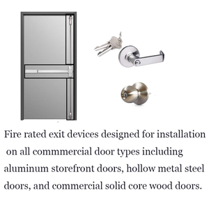 ANSI sınıf panik çıkış cihazı sınıf/anahtarlı fonksiyon kolu Trim dışında çinko alaşım kolu Trim çubuk kilit çıkış Metal ahşap kapı - Product Image 6