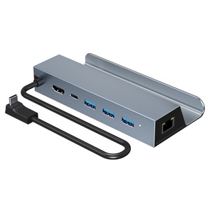 Station d'accueil USB-C 6 en 1 4K 60Hz 100M Ethernet avec support pour <span class=keywords><strong>Steam</strong></span> <span class=keywords><strong>Deck</strong></span> et autres appareils électroniques - Product Image 1