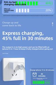 2.4A Type-C à Type-C PD Câble USB de charge rapide 2-en-1 Câble de téléphone portable pour <span class=keywords><strong>IPhone</strong></span> 12 <span class=keywords><strong>13</strong></span> 14 15 16 17 Compatible Lighting Type-C - Product Image 5