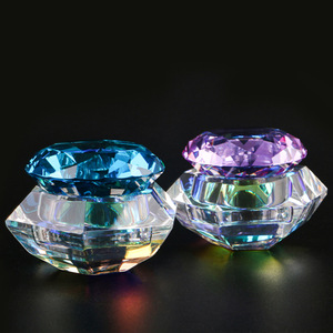 Bol à ongles en verre taillé diamant avec couvercle, récipient pour monomère liquide, coupelle de manucure, outil professionnel pour le nail art en salon - Product Image 1