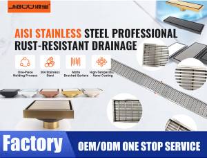 Drain de sol en acier inoxydable <span class=keywords><strong>anti</strong></span>-<span class=keywords><strong>odeur</strong></span> de luxe avec insert pour carrelage, siphon de drainage, filtre à cheveux, tranchée, baignoire extérieure - Product Image 2