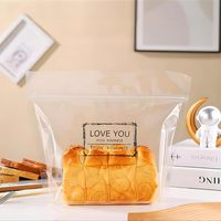 Grands sacs en plastique transparents pour pain avec poignée, scellant l'emballage de pain à fermeture éclair avec amour pour biscuits au pain faits maison