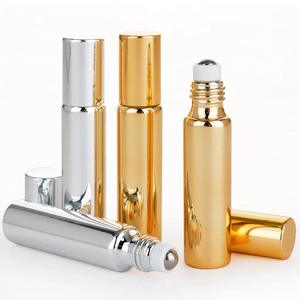 Botol parfum rol Gel UV 5ml 10ml botol kaca berwarna emas perak hitam rol baja tahan karat untuk obral layar bola - Product Image 5