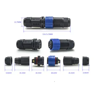 DSD New Design IP68 Socket IP67 Solder 2 3 4 Pin Waterproof Wire Circular Big Current Circular Self Locking M25 Connector