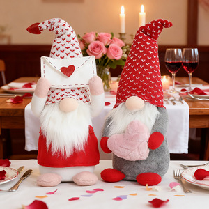Decoración de San Valentín: Muñeco de Peluche de Gnomo sin Rostro con Forma de Corazón, Adorno de Papá Noel de Tela, Regalo para Ventana o Mesa - Product Image 2