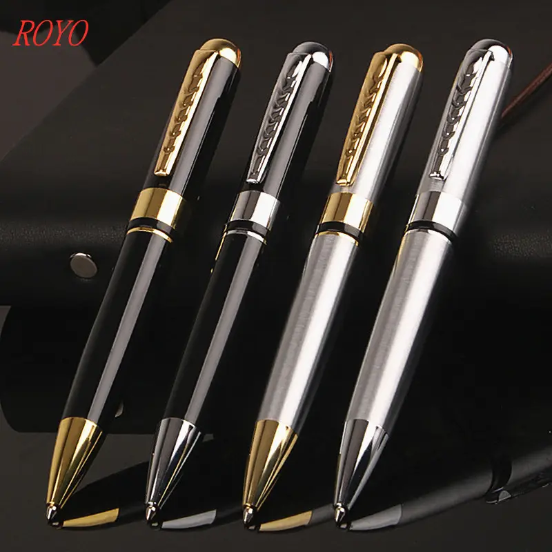 High Quality Plated Gold And Silver Pen Heavy Metal Pen Luxury Ball Pen Customized Logo- B-8026
