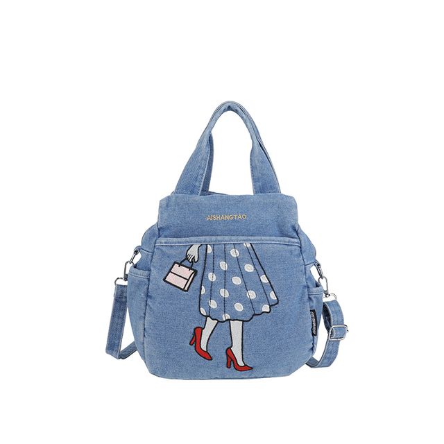 JINZE3133 Vintage Lady Pattern Convertible Bag Red High Heel Street Sport Travel Backpack Zipper Multi-Functional Stylish