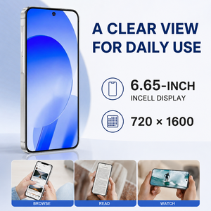 Téléphones mobiles avec batterie 4500 mAh, écran 6,65 pouces, Android 12, 4 Go de RAM, 64 Go, 4G, double SIM, appareil photo 16 MP, déverrouillage facial pour un usage professionnel et domestique - Product Image 2